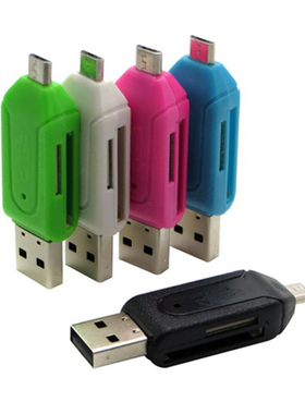 Random Color 2 In 1 USB 2.0 OTG Memory Card Reader Adapter U