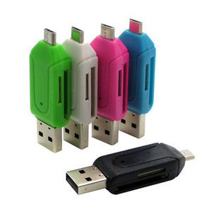 Random Color 2 In 1 USB 2.0 OTG Memory Card Reader Adapter U