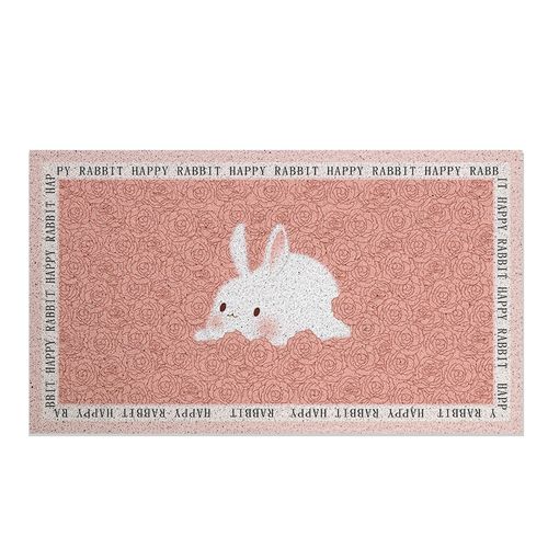 浪漫玫瑰玄关入户丝圈地垫粉色小清新加密刮土吸尘地毯防滑易清理