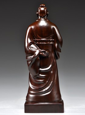 黑檀木雕张仲景人像摆件四大名医中医院药房养生馆红木开业送礼品