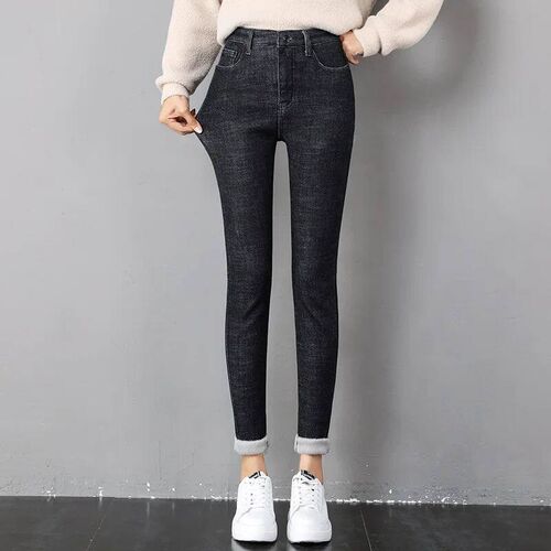 2023 Women Thermal Jeans Winter Snow Warm Plush Sretch Jeans