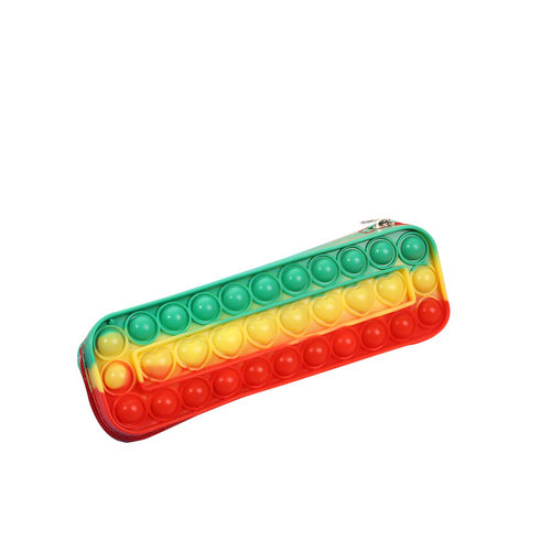 kids Pop It pencil case Fidget toy popit bag矽胶文具袋子笔袋