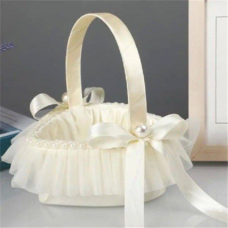 G2AA Wedding Baskets for Flower Girls Bridesmaid - 实物图