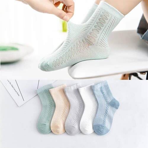 5Pairs/lot 0-12 Kids Socks Summer Cotton Jacquard Baby Socks