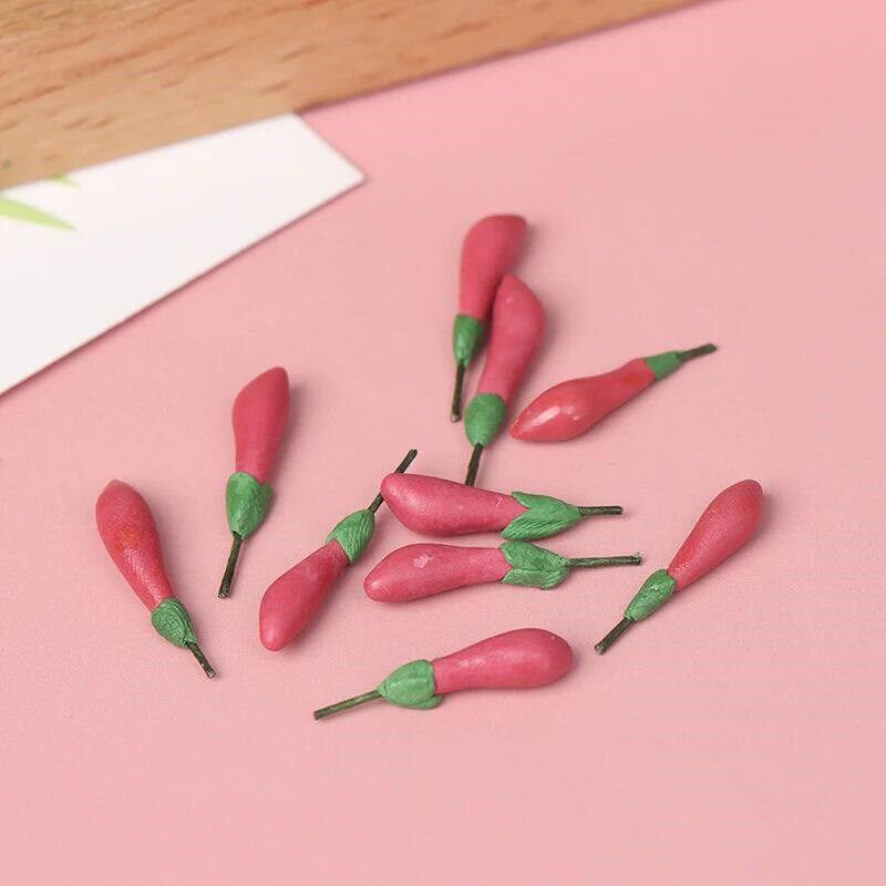 10Pcs/set Miniature Vegetable Mini Cucumber Eggplant Tomato - 实物图