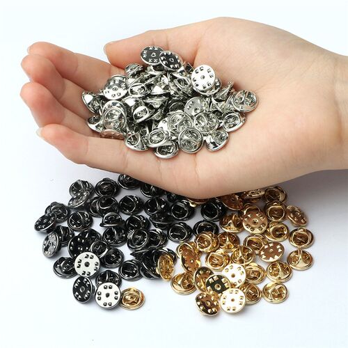 20 50 80 100pcs Colorful Metal Brooch Pin Back Squeeze Badge