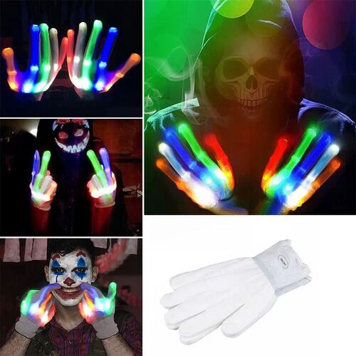 Colorful Flashing Color Changing Luminous Gloves Halloween P