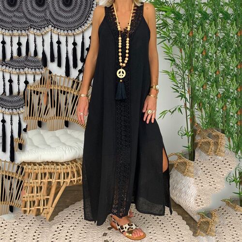 2023 New In Summer Womens Large Sleeveless Lace Splice Dres