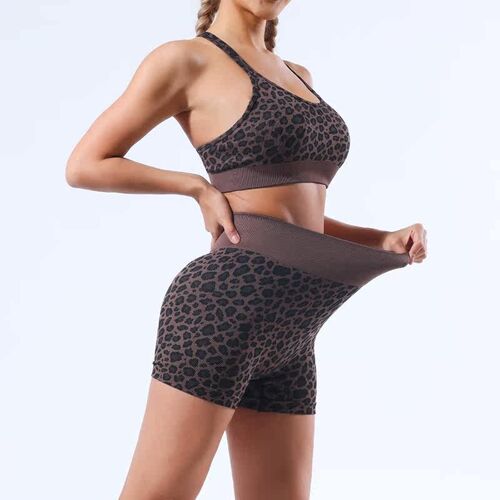 Leopard Printing Yoga Pants Women Peach Hip Lifting High Wai
