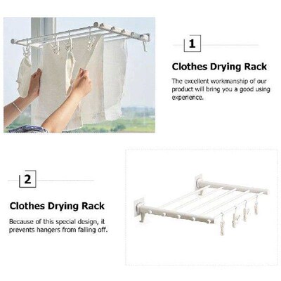 Telescopic Drying Rack Towel Hanger Coat Household Wall