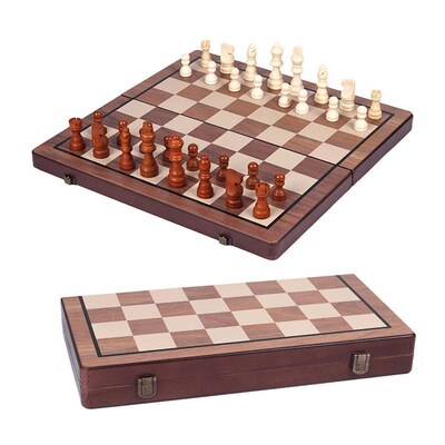 Chess Checkers Solid Wood Set Chessboard国际象棋跳棋实木套装