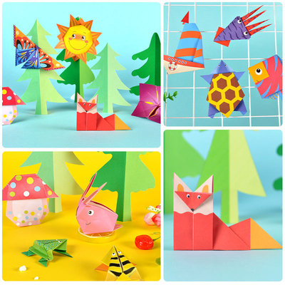 54Pages 3D Origami Paper DIY Kids Craft Toys Cartoon Animal