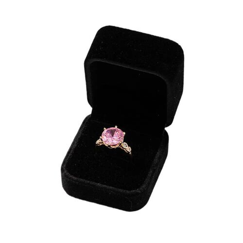 Square Red Engagement Velvet Earring Ring Box Organizer For