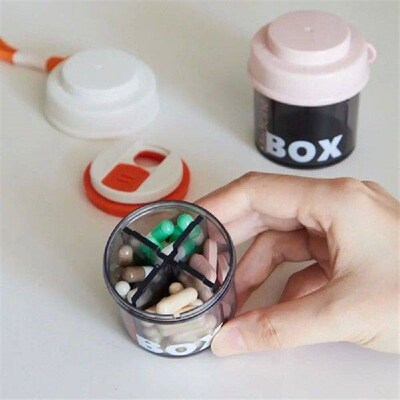 Durable Rotatable Pill Case with Lid Visual Window Pill
