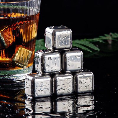 8/12 PCS Stainless Steel Ice Cube Set Reusable Quick
