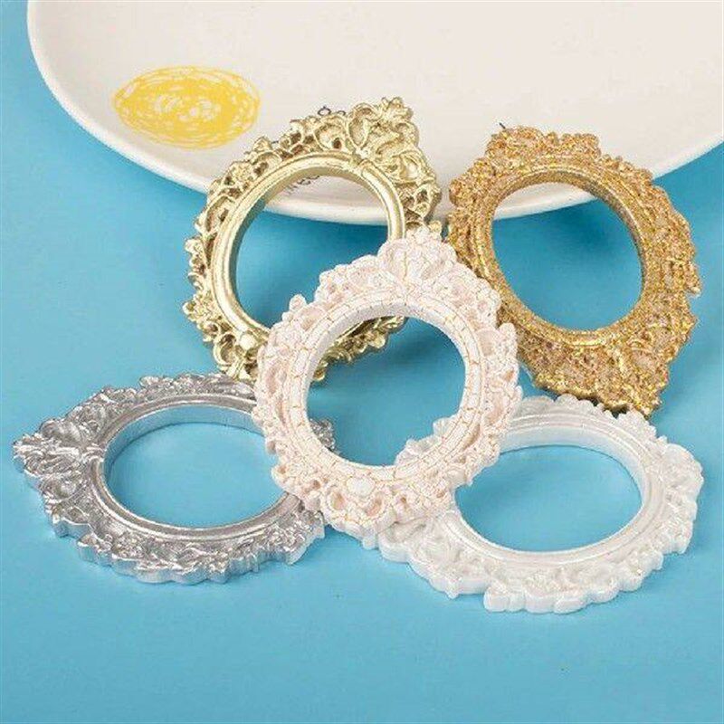 5 Pcs Oval Photo Frame House Picture Mini Props Vintage