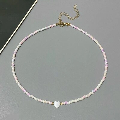 New Nature Shell Love Heart Choker Necklace for Girl Spring