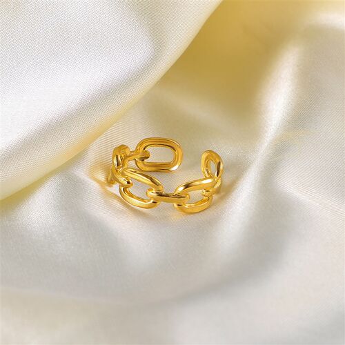 Wholesale Twisted Link Chain Open Rings Stainless Steel