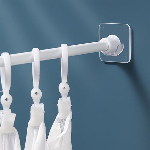 2pcs/set Strong Curtain Rod Bracket Holders Hooks Self-adhes