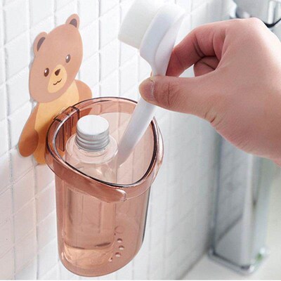 Cartoon Bear Toothpaste and Toothbrush Holder No-Drill Wall-