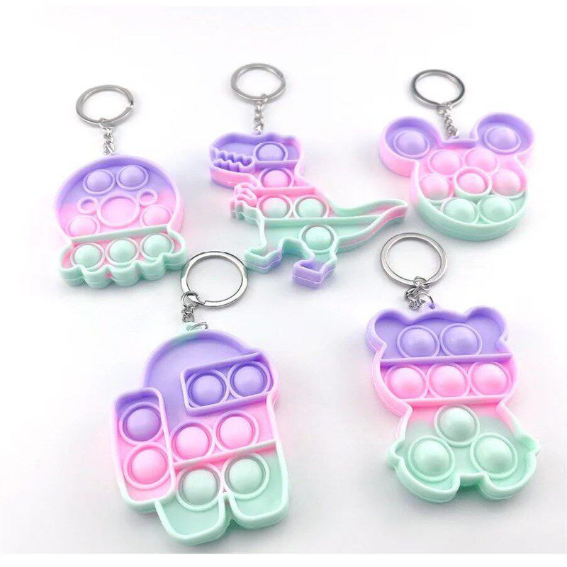 small squishy keychain popet fidget toy Autism Squishy Sress - 实物图