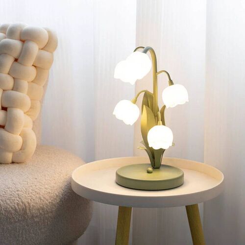 Vintage floral table lamp for the home, 5 lily nightstand la