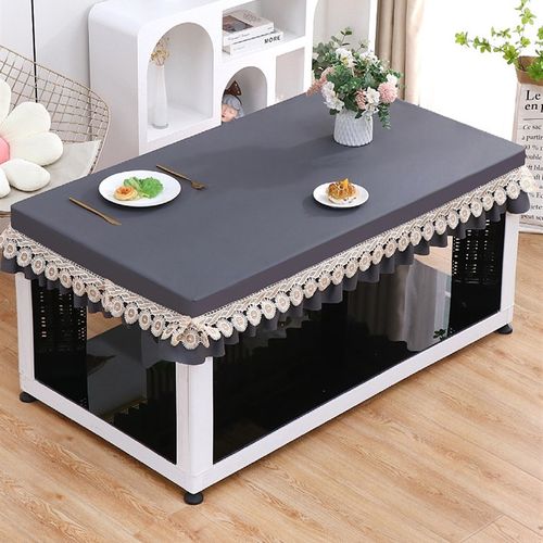 PU皮烤火桌防水防油皮罩长方形电炉茶几皮电暖炉免洗桌布桌垫