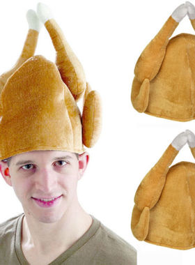 Stuffed Christmas Turkey Hat Adult Xmas Novelty Fancy Dress
