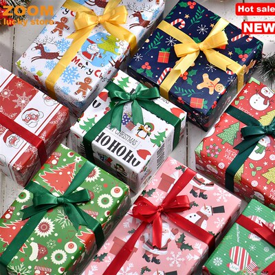 10PCS Christmas Gift Wrapping Paper Rolls,decoration,wrapper
