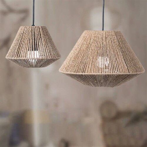 Woven Paper Rope Ceiling Fan Light Bulb Cover Simulation