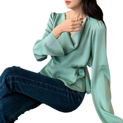 French swing collar cuffs split design womens chic early sp