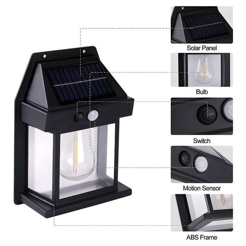 Solar Lights Outdoor Exterior Wall Lamps Retro Body Inductio