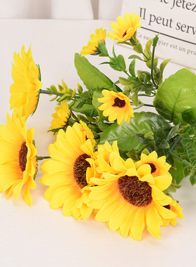 7 heads Artificial Sunflower Bouquet Silk Sunflower Fake Flo