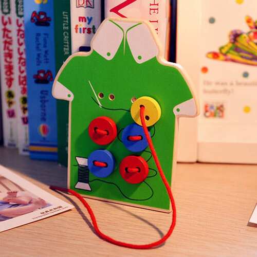 kids montessori educational toys children beads lacing board