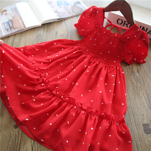 3-8 Year Girls Princess Dress For Kids Summer Fairy Puff Sho