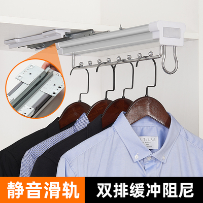 浅衣柜顶装挂衣器竖纵向挂衣杆衣架横杆衣橱伸缩挂杆衣通五金配件