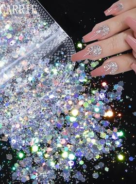 1 Bag Mix Nails Art Glitter Powder Sequ Shine Chrome