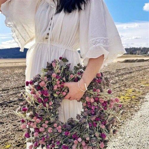 Artificial Flower Purple Lavender Wreath Rustic Farmhouse