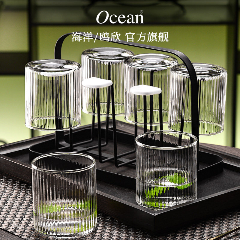 Ocean鸥欣进口玻璃水杯家用客厅喝水杯玻璃透明饮料杯子水具套装