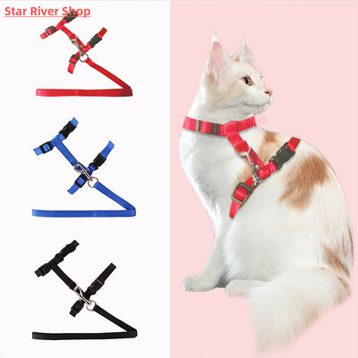Cat Collar Harness Leash Adjustable Nylon Pet Traction Cat K