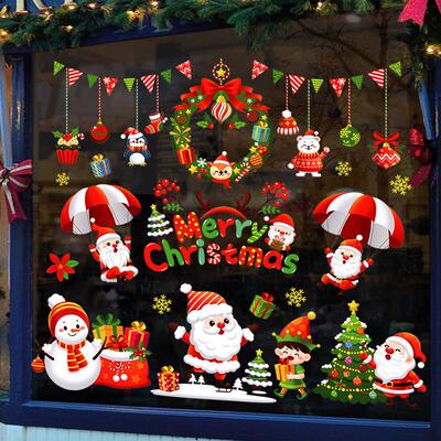 Christmas Decorations Window Wall Electrostatic Stickers Hom