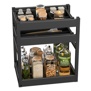 浅拉篮300 0阻尼轨调料蓝 3深0橱柜调味篮200窄小拉拦抽屉式