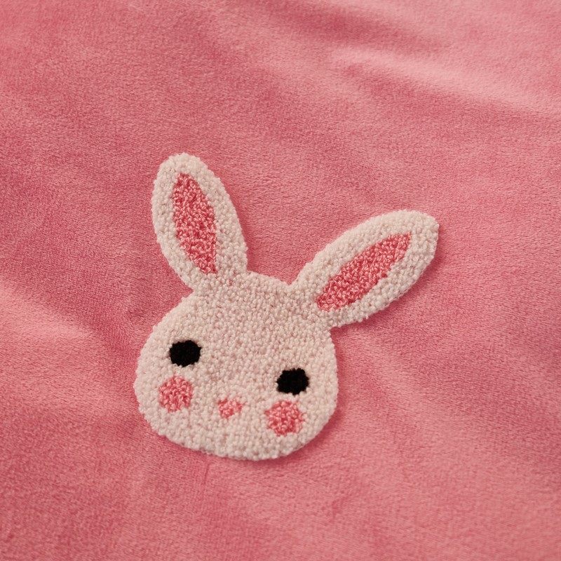 小粉兔可爱卡通毛巾绣牛奶面绒水晶绒单人被被罩单件四件,床上用品,被套,淘宝优惠券,粉丝福利购,淘宝优惠卷