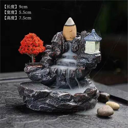 Incense Burner Mountains River Waterfall Fragrance Fireplace