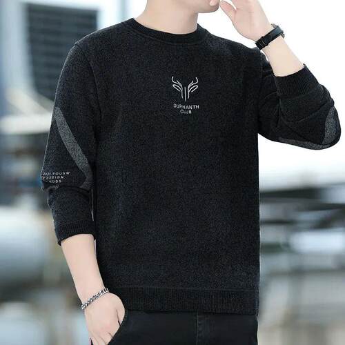 Mens Chenille Sweaters Fashion Knitting Pullover Striped Men