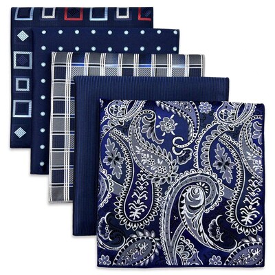 2025 New 5 Pieces Assorted Fashion Mens Pocket Square Classi