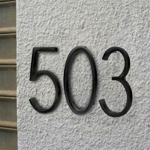 5 Inches Black House Numbers Letters Door Plates Floating