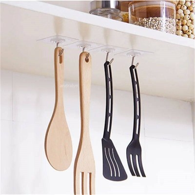 Transparent Self Adhesive Wall Hooks Heavy Duty Multi-Purpos