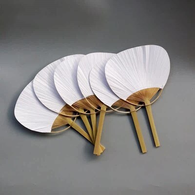 Hot 25Pcs/Lot Wedding White Paddle Fan for Wedding