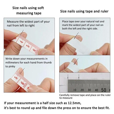 10pcs Handmade Press On Nails Gradient Pink Fake Nail With 3